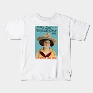 1915 Wild West Show Cow Girl Kids T-Shirt